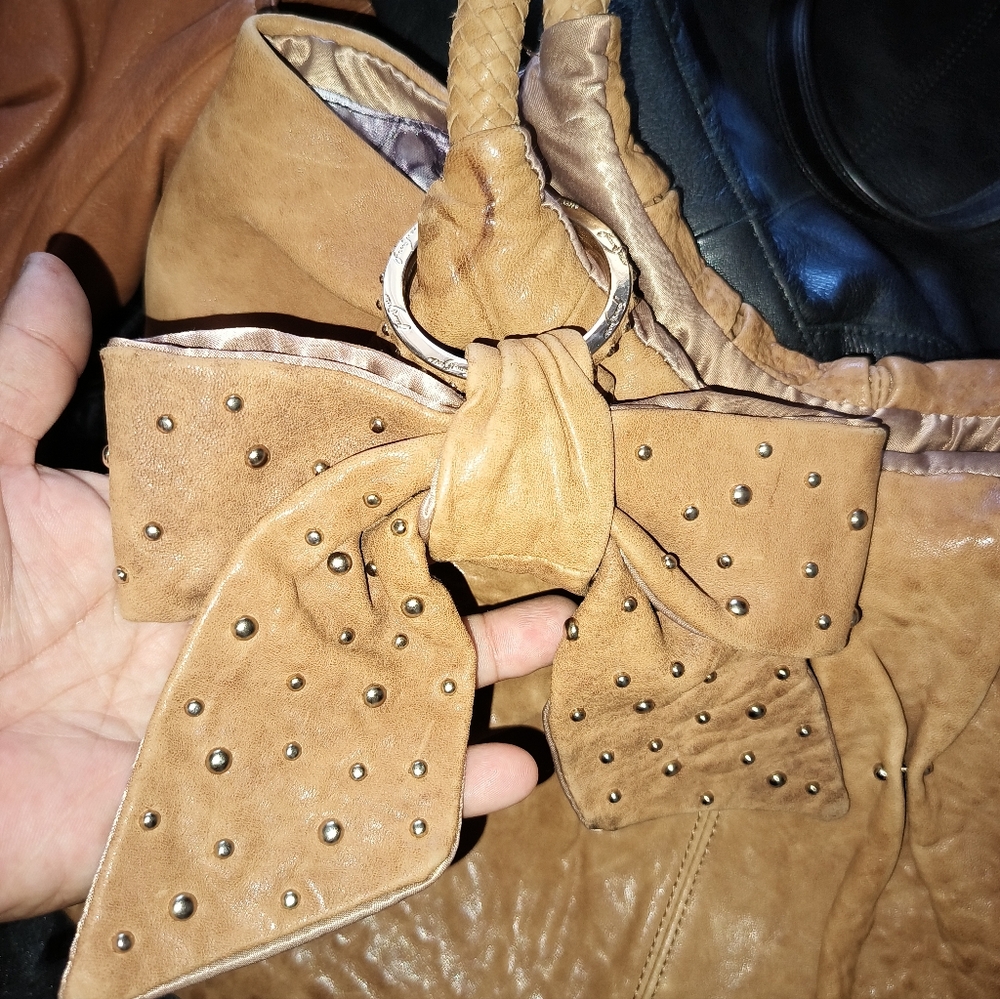 Junior Drake Daijah Studded Handbag Tan Leather. $$$ 49 SALE PRICE - Picture 11 of 16